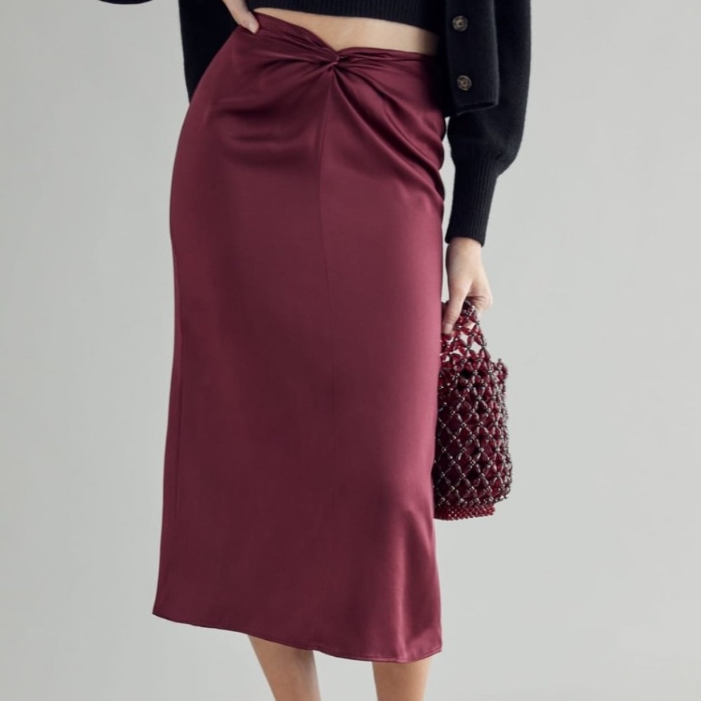 Reformation Silk Ember Skirt